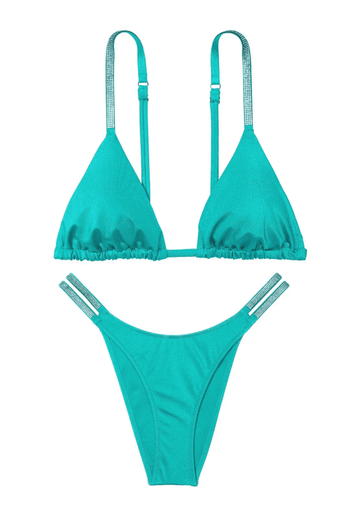 КУПАЛЬНИК СО СТРАЗАМИ ДВОЙНОЙ ПУШ-АП BLUE Victoria`s Secret