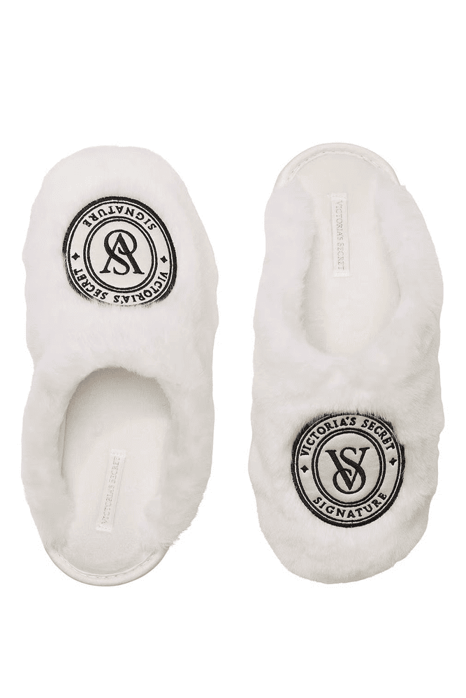 ТАПОЧКИ PLUSH WHITE LOGO Victoria`s Secret ТАПОЧКИ PLUSH WHITE LOGO Victoria`s Secret