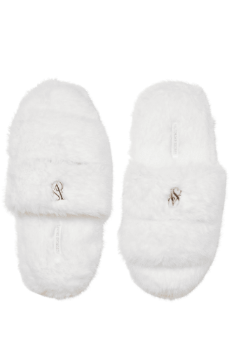 ТАПОЧКИ PLUSH WHITE VS LOGO Victoria`s Secret