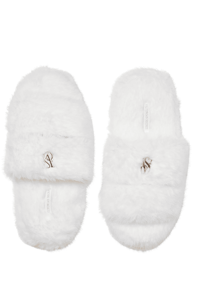 ТАПОЧКИ PLUSH WHITE VS LOGO Victoria`s Secret