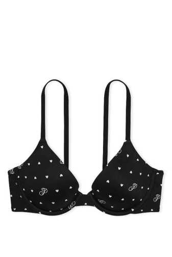 БЮСТГАЛЬТЕР PINK ПУШ-АП BLACK HEARTS Victoria`s Secret