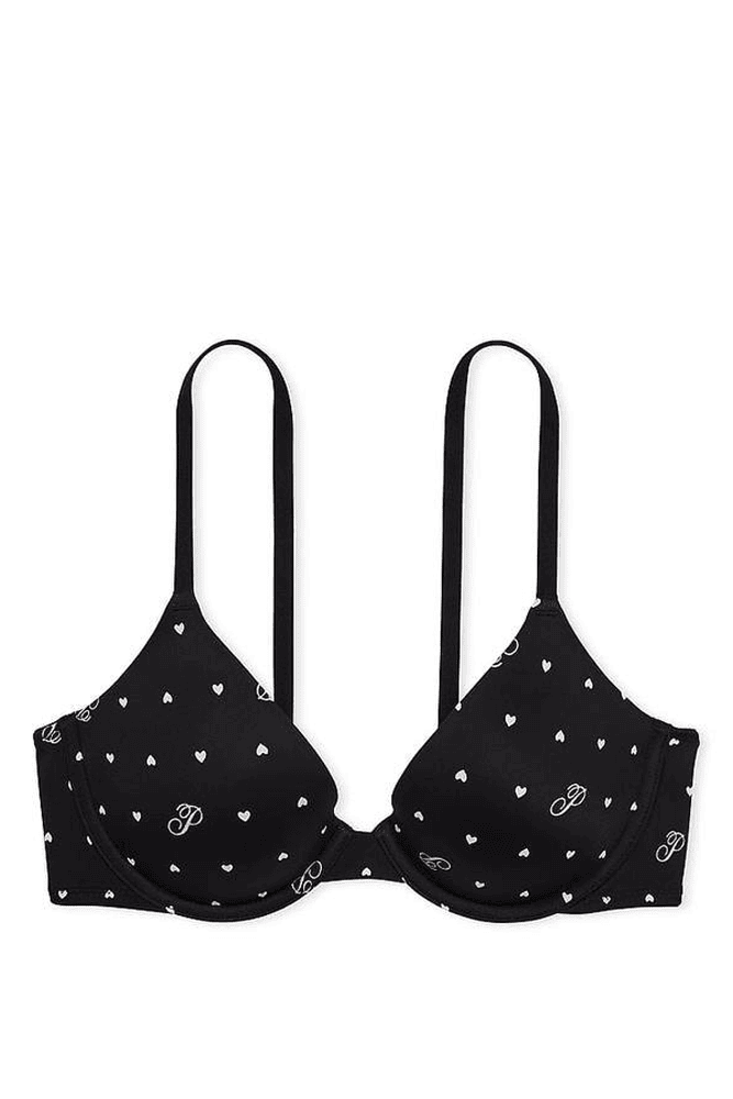 БЮСТГАЛЬТЕР PINK ПУШ-АП BLACK HEARTS Victoria`s Secret