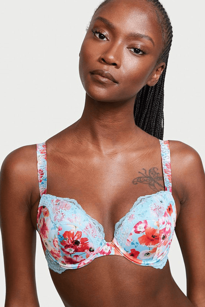 БЮСТГАЛЬТЕР ЗІ СТРАЗАМИ ПУШ-АП BLUE FLORAL Victoria`s Secret БЮСТГАЛЬТЕР ЗІ СТРАЗАМИ ПУШ-АП BLUE FLORAL Victoria`s Secret