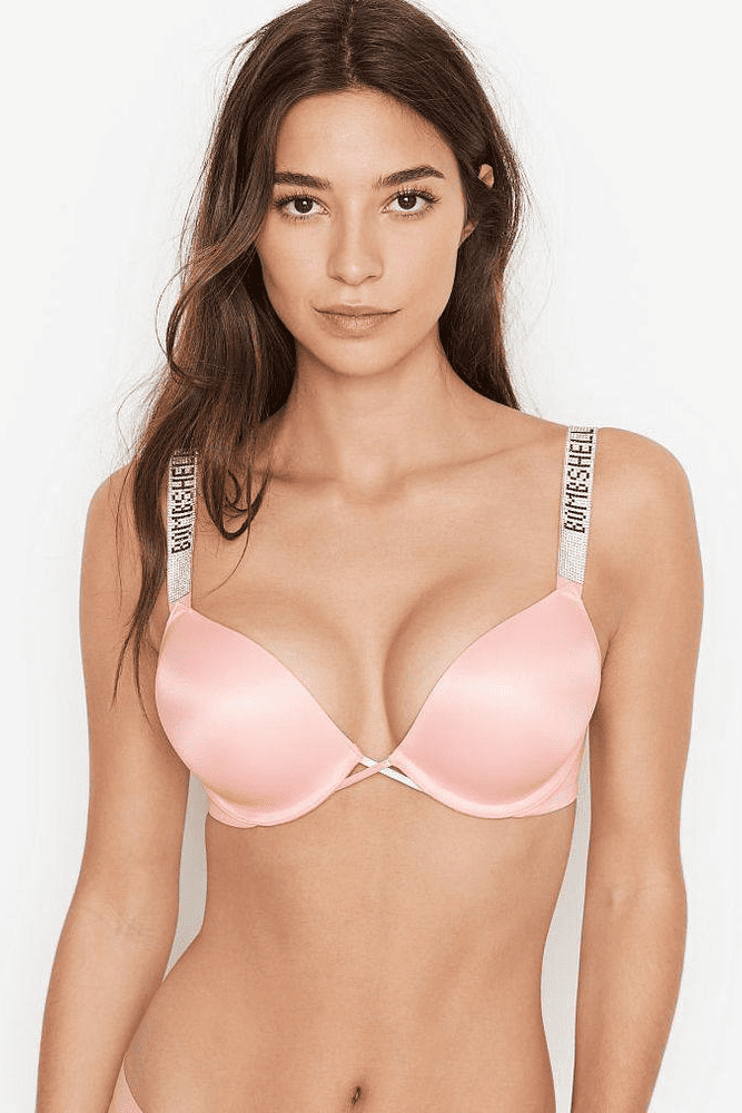 БЮСТГАЛЬТЕР ЗІ СТРАЗАМИ ПОДВІЙНИЙ ПУШ-АП BABY PINK Victoria`s Secret БЮСТГАЛЬТЕР ЗІ СТРАЗАМИ ПОДВІЙНИЙ ПУШ-АП BABY PINK Victoria`s Secret