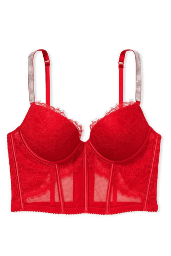 КОРСЕТ ЗІ СТРАЗАМИ ПУШ-АП RED LACE Victoria`s Secret