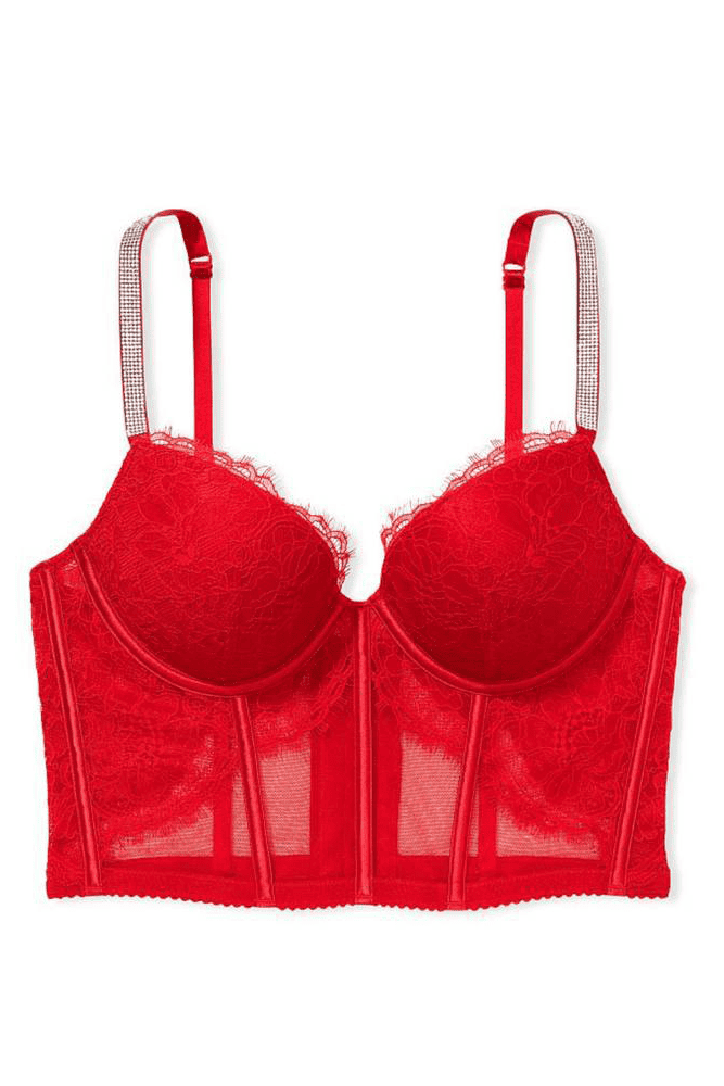 КОРСЕТ ЗІ СТРАЗАМИ ПУШ-АП RED LACE Victoria`s Secret