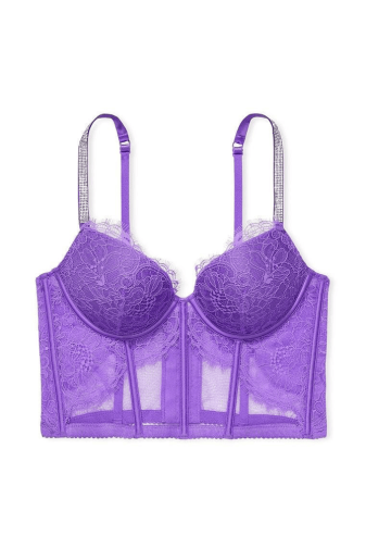 КОРСЕТ ЗІ СТРАЗАМИ ПУШ-АП LIGHT VIOLET LACE Victoria`s Secret