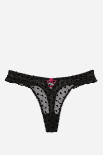Трусики МЕРЕЖИВНІ ЛЮКС СТРІНГИ TEASE BLACK HEART Victoria`s Secret