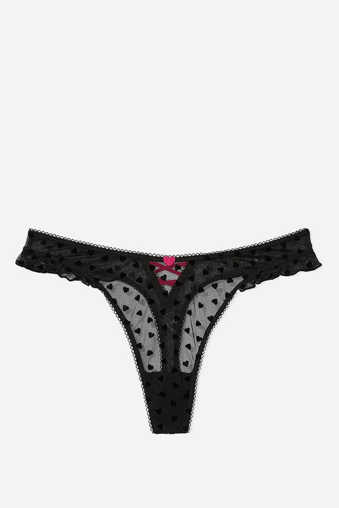 Трусики МЕРЕЖИВНІ ЛЮКС СТРІНГИ TEASE BLACK HEART Victoria`s Secret