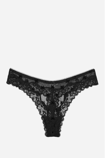 ТРУСКИ СЕТЕВЫЕ ЛЮКС СТРИНГИ BOW BLACK Victoria`s Secret