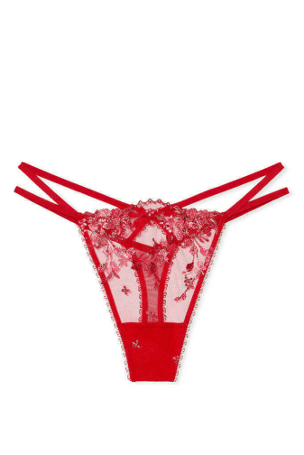Трусики V-THONG RED EMBL Victoria`s Secret