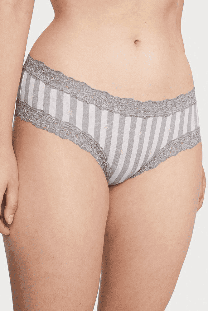 Трусики Хлопчатобумажные бразилианы GREY STRIPE Victoria`s Secret