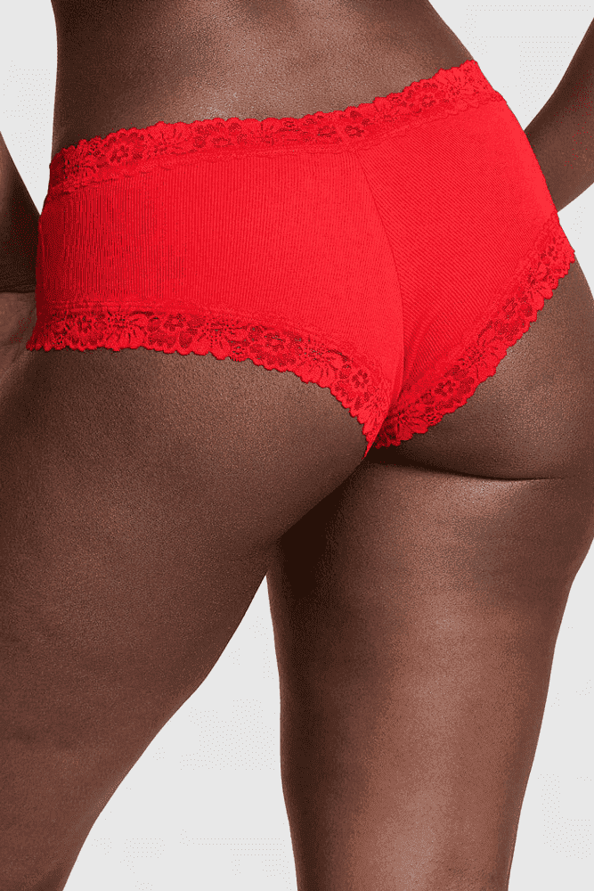 ТРУСКИ Хлопчатобумажные бразилианы Рубчик RED Victoria`s Secret ТРУСКИ Хлопчатобумажные бразилианы Рубчик RED Victoria`s Secret