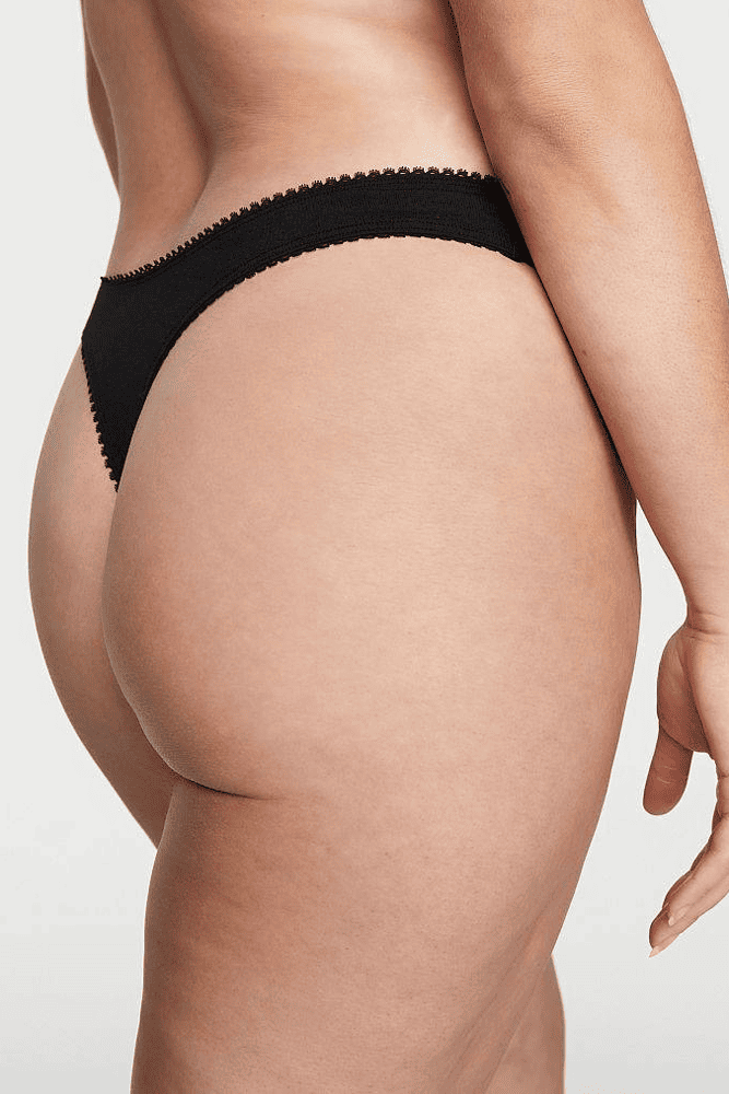 Трусики БАВОВНЯНІ СТРІНГИ BLACK V-EMBL Victoria`s Secret Трусики БАВОВНЯНІ СТРІНГИ BLACK V-EMBL Victoria`s Secret