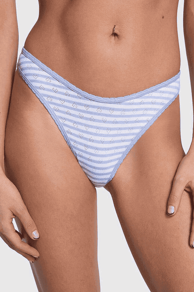 Трусики БАВОВНЯНІ СТРІНГИ BLUE STRIPE HEART Victoria`s Secret