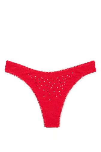Трусики БАВОВНЯНІ СТРІНГИ RED EMBL DOT Victoria`s Secret