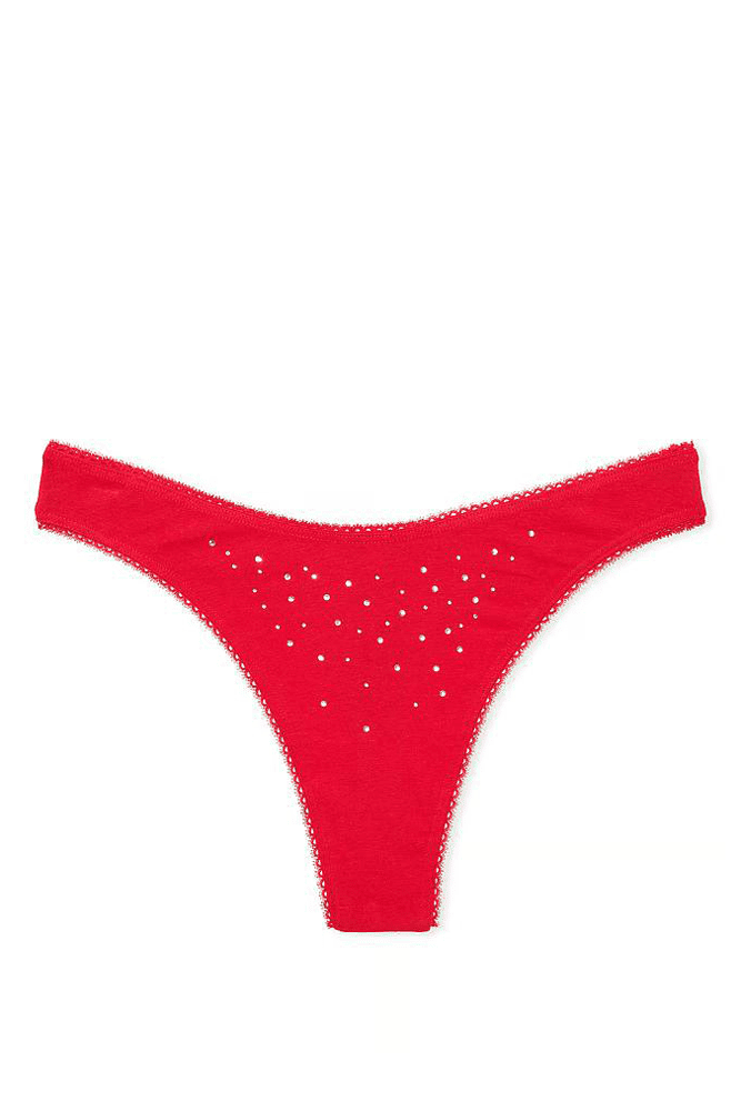 Трусики БАВОВНЯНІ СТРІНГИ RED EMBL DOT Victoria`s Secret