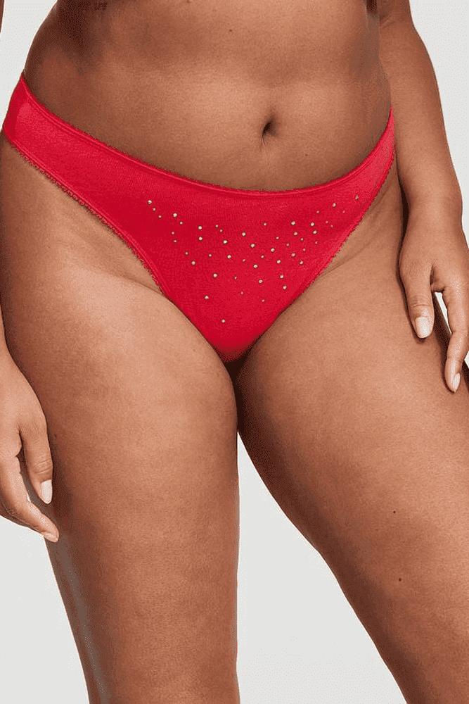Трусики БАВОВНЯНІ СТРІНГИ RED EMBL DOT Victoria`s Secret