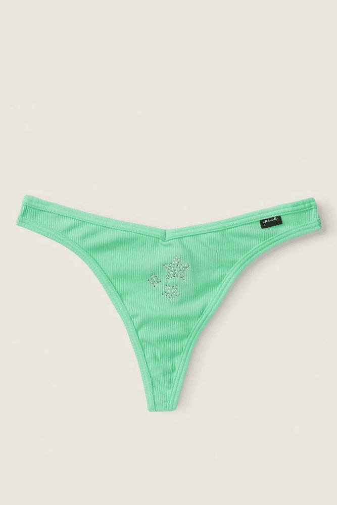 Трусики БАВОВНЯНІ СТРІНГИ РУБЧИК GREEN Victoria`s Secret