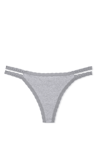 Трусики БАВОВНЯНІ СТРІНГИ РУБЧИК GREY STRIP Victoria`s Secret