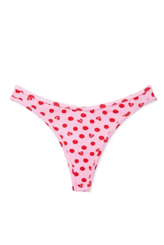 Трусики БАВОВНЯНІ СТРІНГИ РУБЧИК PINK CHERRY Victoria`s Secret