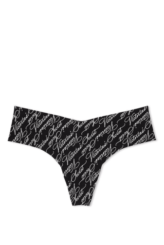 Трусики БЕСПЛАТНЫЕ СТРИНГИ BLACK LOGO Victoria`s Secret
