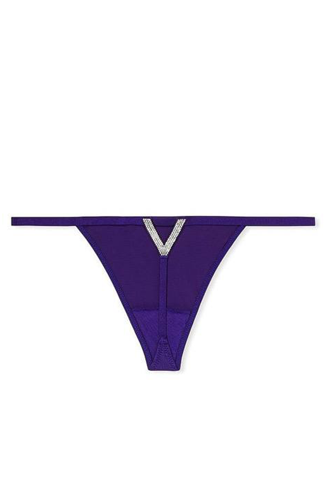 Трусики ЗІ СТРАЗАМИ V-THONG VIOLET Victoria`s Secret