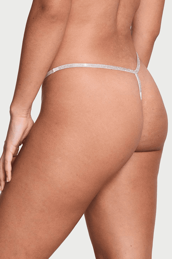 Трусики ЗІ СТРАЗАМИ V-THONG WHITE BACK Victoria`s Secret Трусики ЗІ СТРАЗАМИ V-THONG WHITE BACK Victoria`s Secret