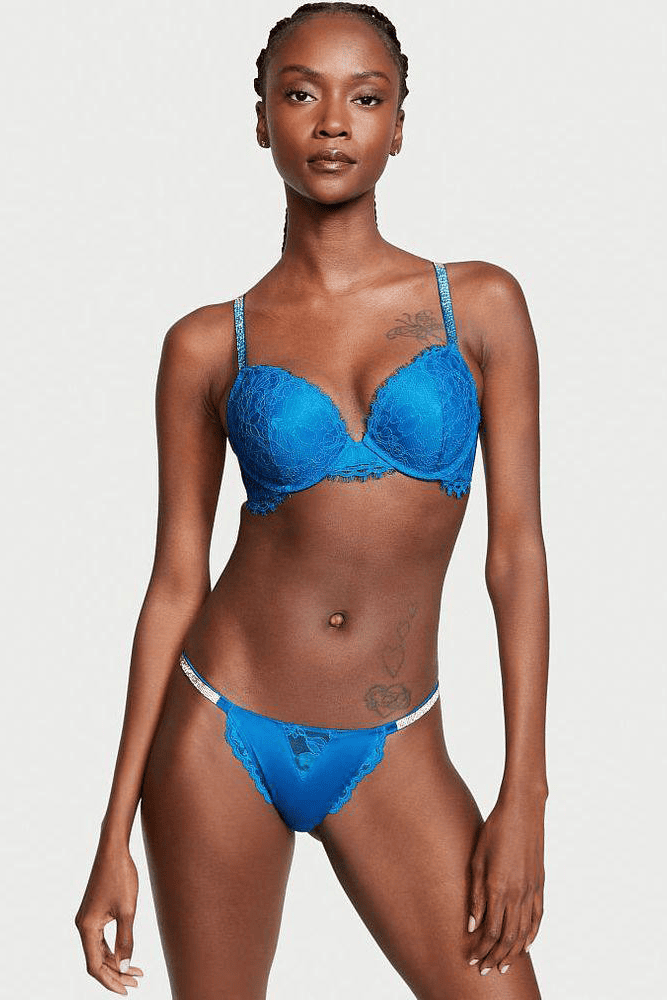 Трусики ЗІ СТРАЗАМИ БІКІНІ BLUE Victoria`s Secret Трусики ЗІ СТРАЗАМИ БІКІНІ BLUE Victoria`s Secret