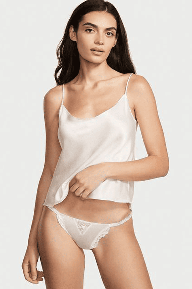 Трусики ЗІ СТРАЗАМИ БІКІНІ WHITE Victoria`s Secret