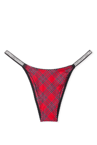 Трусики ЗІ СТРАЗАМИ БРАЗИЛІАНИ RED PLAID Victoria`s Secret
