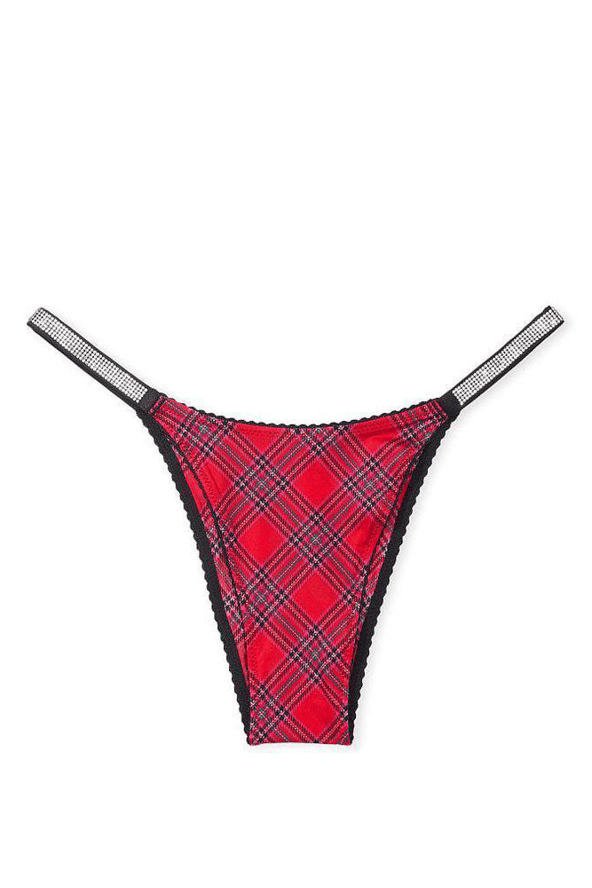 Трусики ЗІ СТРАЗАМИ БРАЗИЛІАНИ RED PLAID Victoria`s Secret