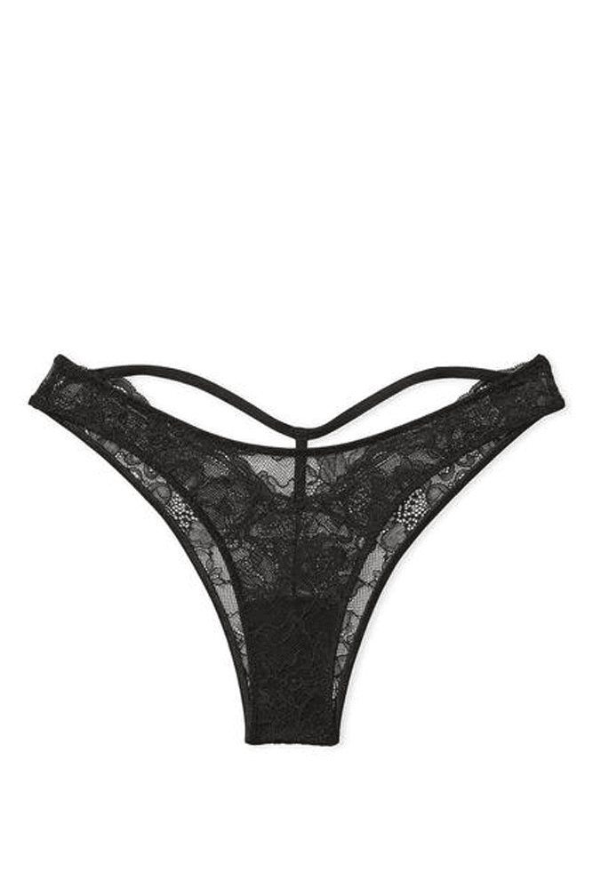 ТРУСИКИ СО СТРАЗАМИ БРАЗИЛИАНЫ СЕТЬ BLACK BACK Victoria`s Secret