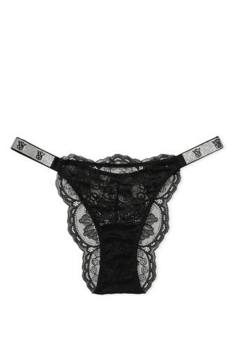 Трусики ЗІ СТРАЗАМИ БРАЗИЛІАНИ МЕРЕЖИВО BLACK VS Victoria`s Secret