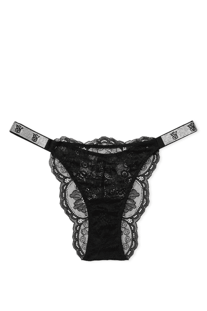 Трусики ЗІ СТРАЗАМИ БРАЗИЛІАНИ МЕРЕЖИВО BLACK VS Victoria`s Secret