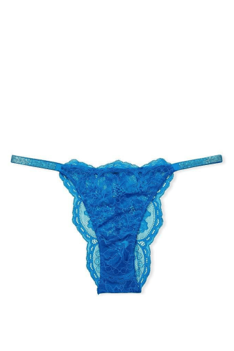 ТРУСИКИ СО СТРАЗАМИ БРАЗИЛИАНЫ СЕТЬ BRIGHT BLUE Victoria`s Secret