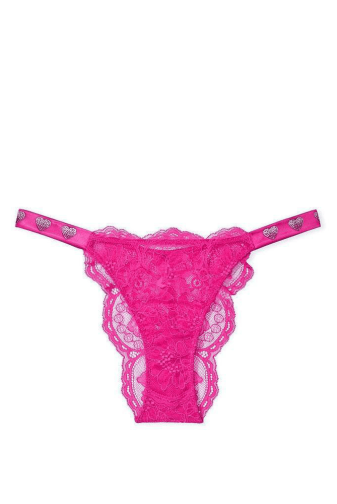 ТРУСИКИ СО СТРАЗАМИ БРАЗИЛИАНЫ СЕТЬ PINK HEART Victoria`s Secret