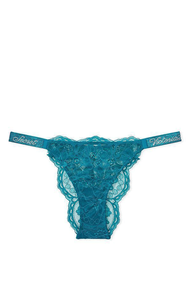 Трусики ЗІ СТРАЗАМИ БРАЗИЛІАНИ МЕРЕЖИВО TEAL Victoria`s Secret