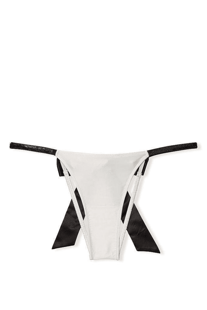 Трусики ЗІ СТРАЗАМИ З ДОСТУПОМ BLACK WHITE  BOW Victoria`s Secret