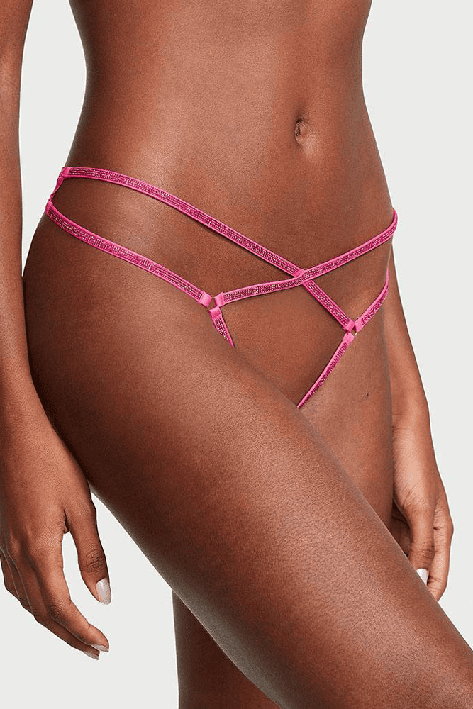 Трусики ЗІ СТРАЗАМИ З ДОСТУПОМ PINK STRAPPY Victoria`s Secret