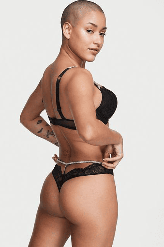 Трусики ЗІ СТРАЗАМИ СТРІНГИ BLACK BACK Victoria`s Secret Трусики ЗІ СТРАЗАМИ СТРІНГИ BLACK BACK Victoria`s Secret