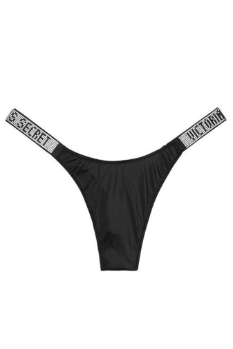 Трусики ЗІ СТРАЗАМИ СТРІНГИ BLACK Victoria`s Secret