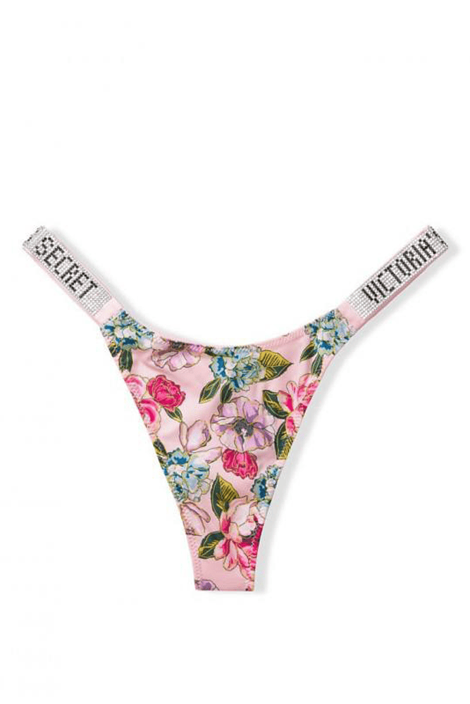 Трусики ЗІ СТРАЗАМИ СТРІНГИ PINK FLORAL Victoria`s Secret
