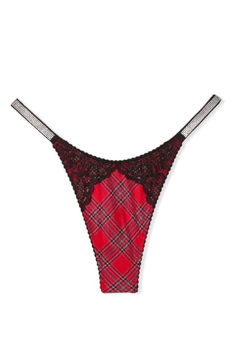 Трусики ЗІ СТРАЗАМИ СТРІНГИ RED PLAID Victoria`s Secret