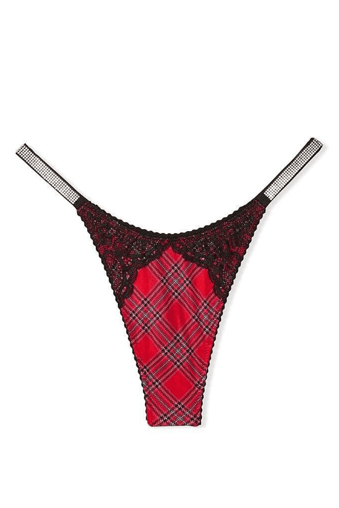 Трусики ЗІ СТРАЗАМИ СТРІНГИ RED PLAID Victoria`s Secret