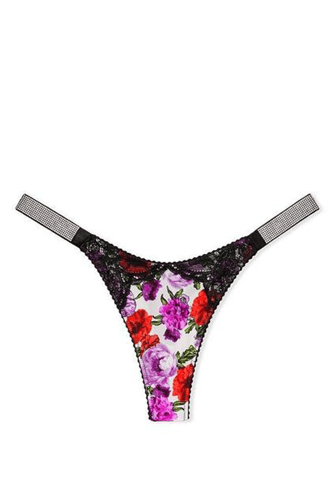 Трусики ЗІ СТРАЗАМИ СТРІНГИ WHITE FLORAL Victoria`s Secret