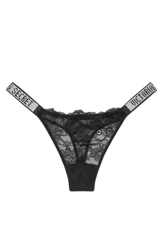 Трусики ЗІ СТРАЗАМИ СТРІНГИ МЕРЕЖИВО BLACK Victoria`s Secret