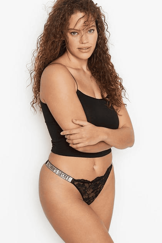 Трусики ЗІ СТРАЗАМИ СТРІНГИ МЕРЕЖИВО BLACK Victoria`s Secret
