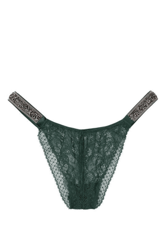 Трусики ЗІ СТРАЗАМИ БРАЗИЛІАНИ МЕРЕЖИВО EMERALD EMBL Victoria`s Secret