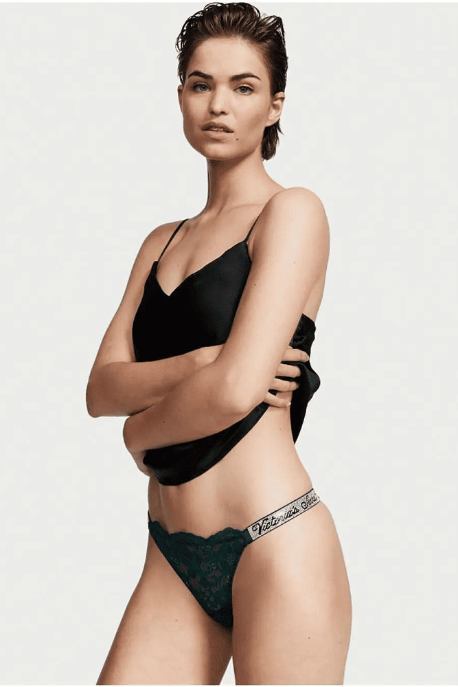 Трусики ЗІ СТРАЗАМИ СТРІНГИ МЕРЕЖИВО EMERALD Victoria`s Secret